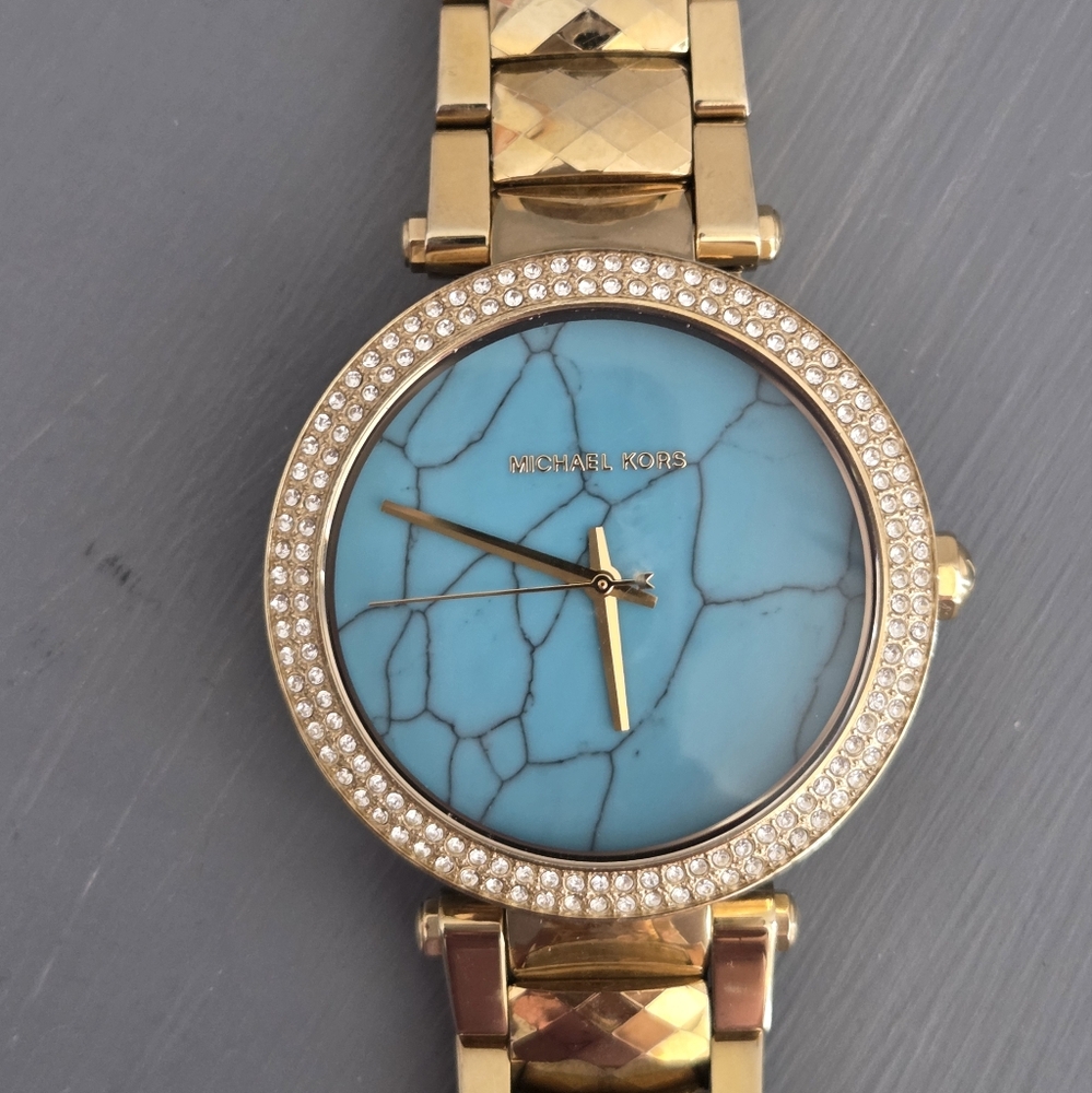 MICHAEL Michael Kors Gold and Blue Women's Watch - Picture 3 of 6